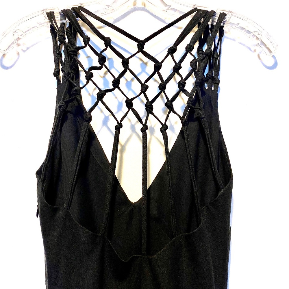 Zara Basic open back black dress Sz L